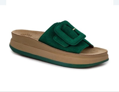 Plataforma Extra conforto em camurça verde Fantasy