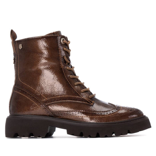 Must Have - Bota estilo British Cordão e fecho lateral cor Taupe