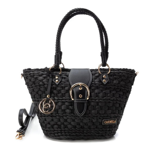 Bolsa Ráfia detalhes Vegan Black