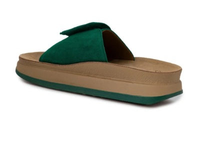 Plataforma Extra conforto em camurça verde Fantasy