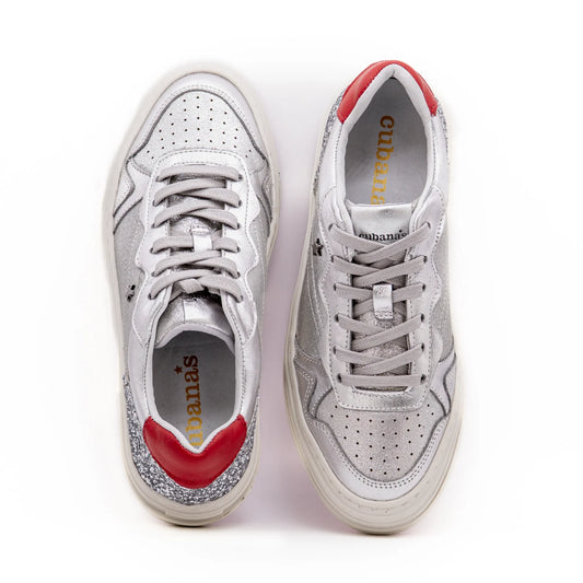 Must Have - Ténis Pele Prateada com Glitter Cubanas