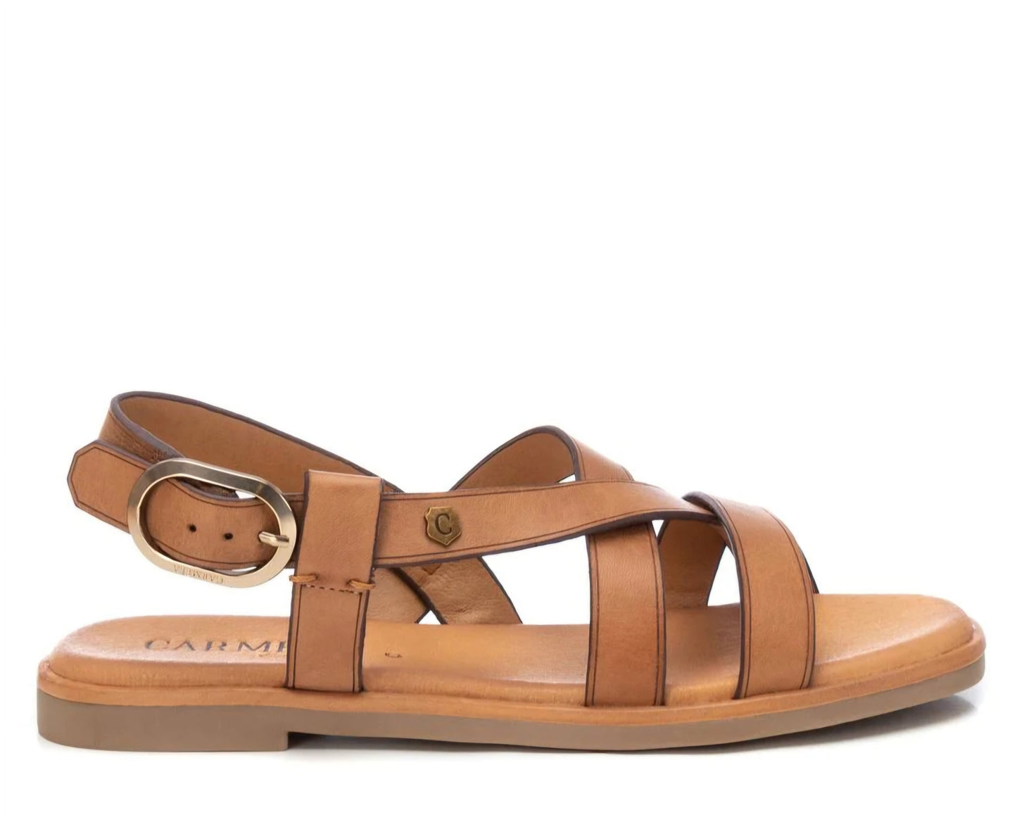 Sandália em pele palmilha almofadada Carmela