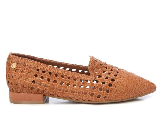 Sapato Pele Entrançada Camel Carmela