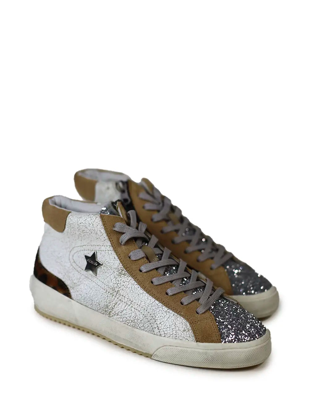 Must Have - Ténis Pele Branca e Glitter Cubanas