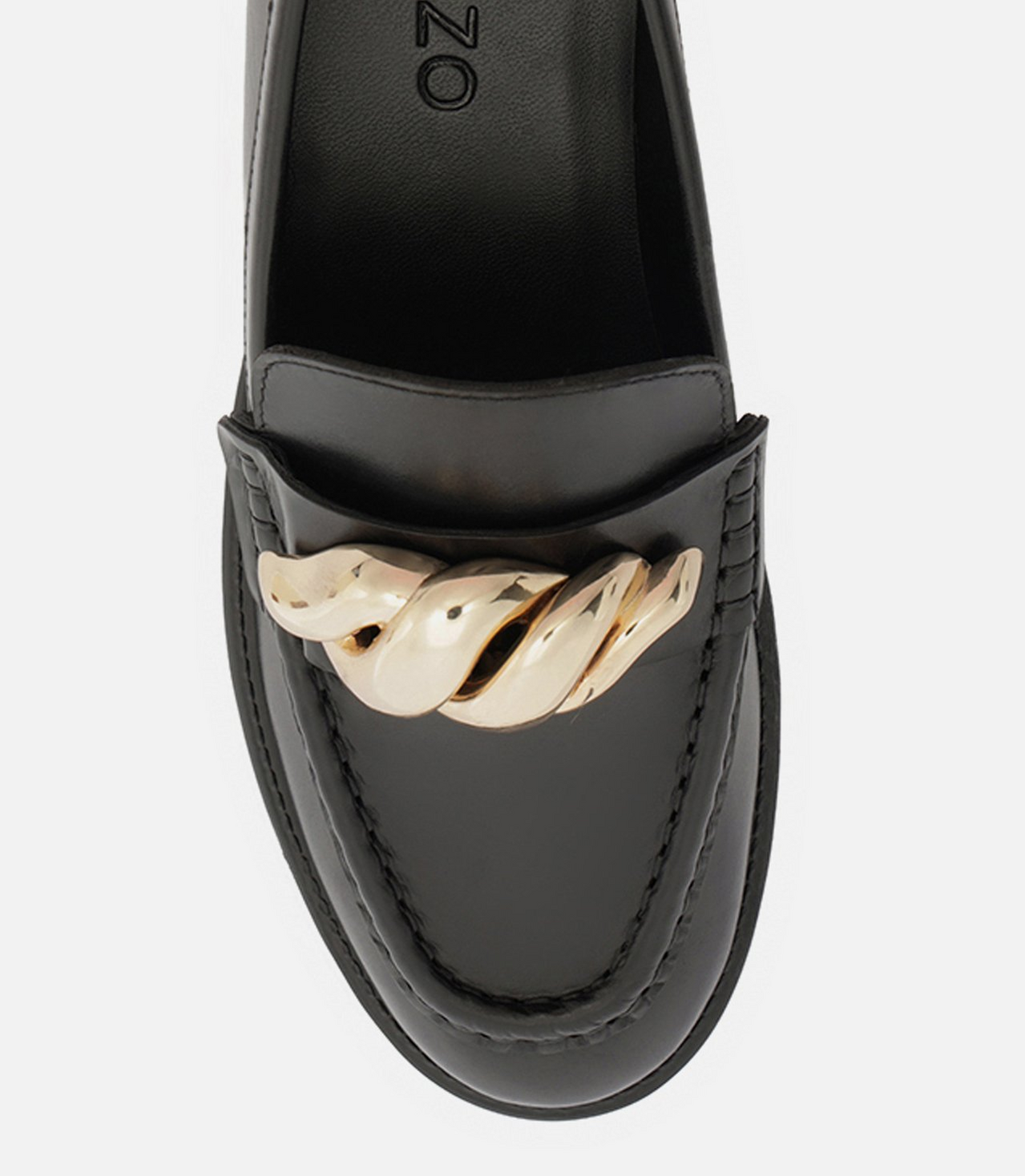 Loafer Arezzo Fivela Ondas Dourado