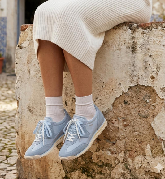 TENDÊNCIA SS26!! Saturno Nylon & Camurça Victoria Azul bebé