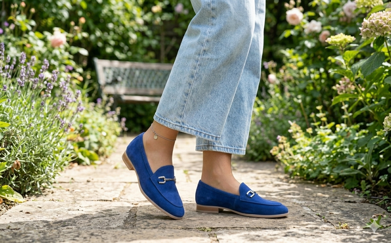 Loafer Unisa camurça azul