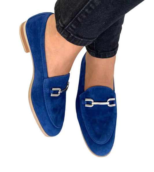 Loafer Unisa camurça azul